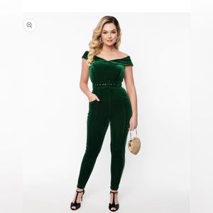 Unique Vintage Emerald Gillian Jumpsuit